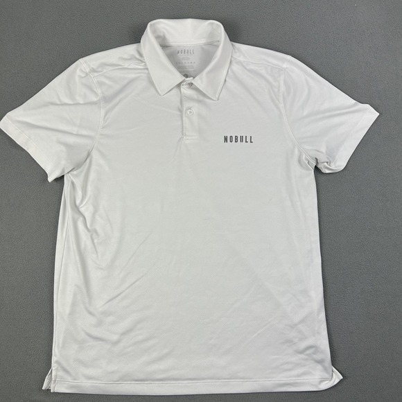 NOBULL Other - NOBULL Polo Shirt Mens Large White‎ Performance Stretch Athletic Golf Camo Logo